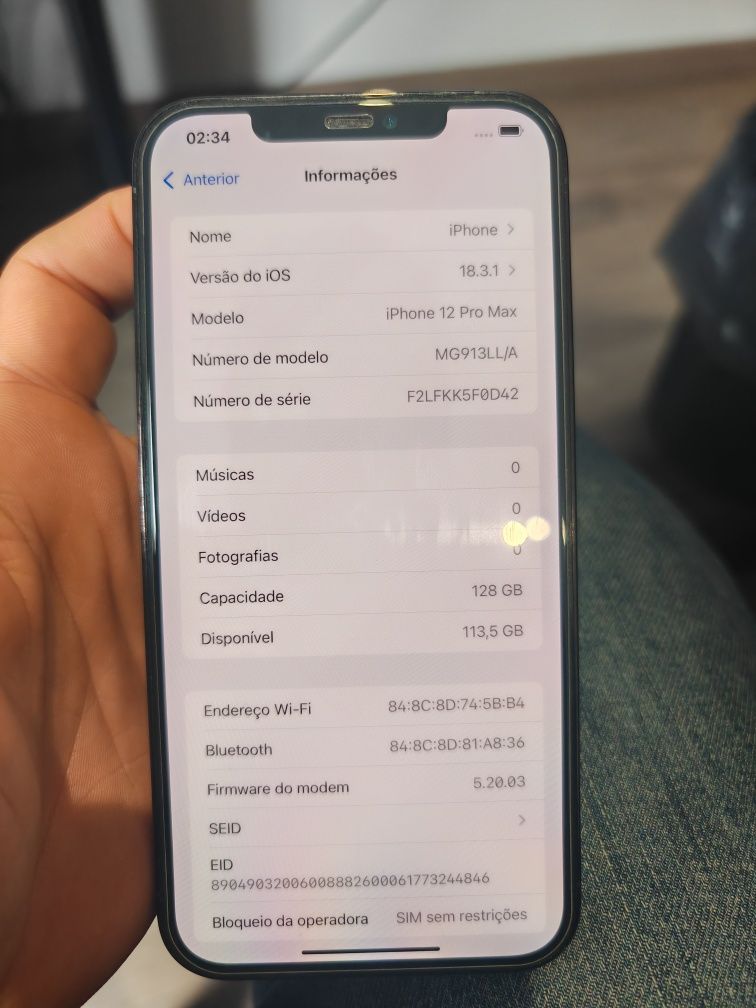 Apple iPhone 12 pro max 128gb com garantia até 2027