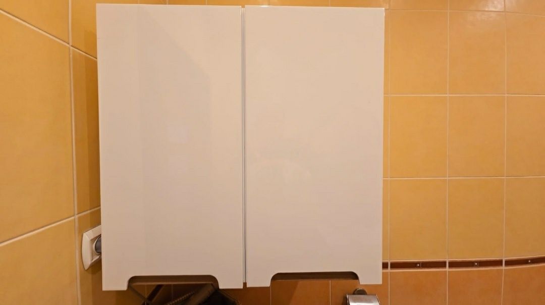 Szafka łazienkowa umywalka z baterią, kranem, słupek, Lustro z oświetl