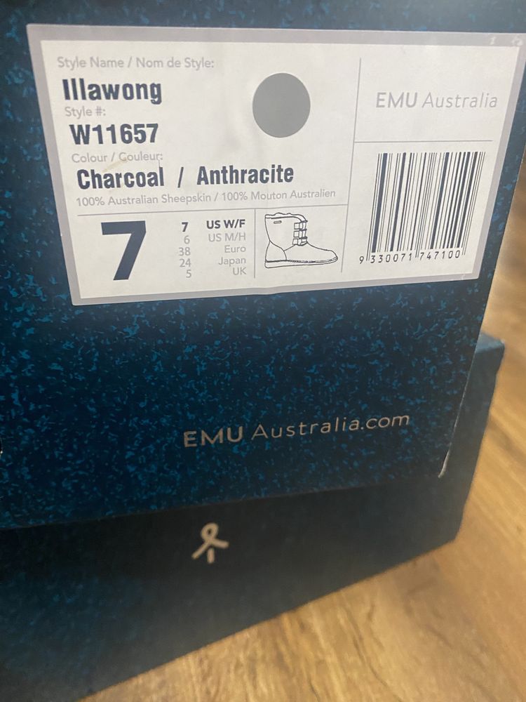 Emu australian sniegowce 38 szare oryginalne