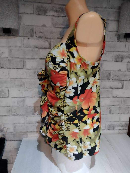 kostium kąpielowy zakryty brzuch tankini 4XL / E marszczenia falbanka