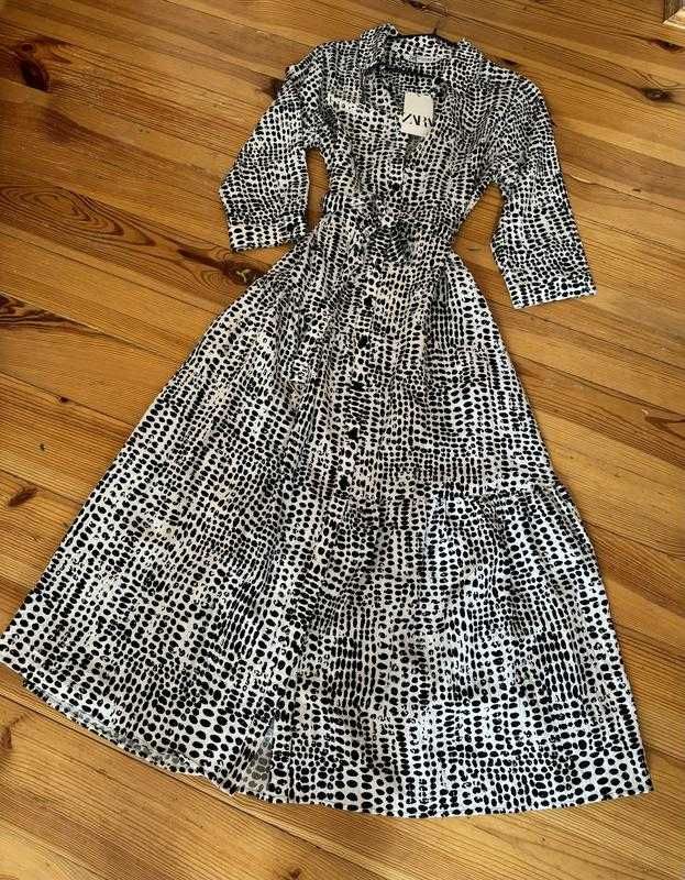 Довга сукня zw collection із принтом від zara