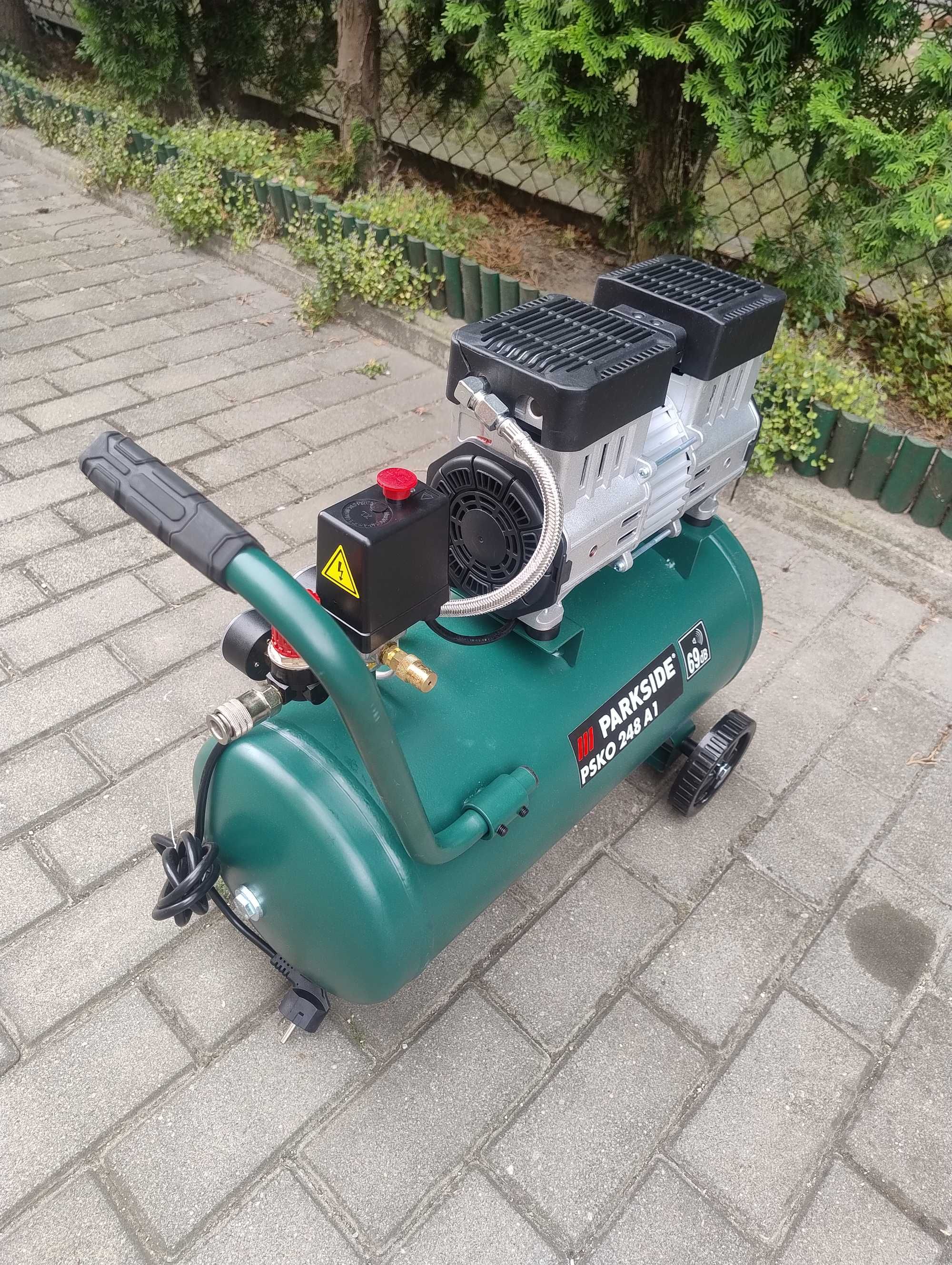 Kompresor 24 l litry 2 tłokowy cichy PARKSIDE PSKO 248 A1