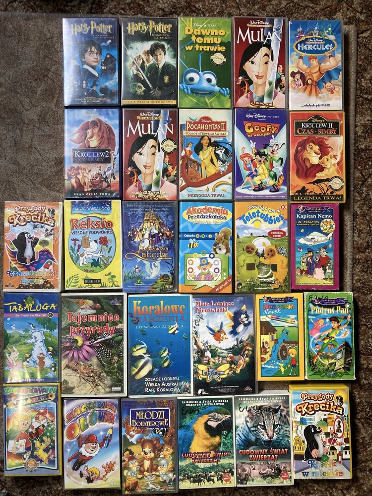 Filmy vhs dvd dla dzieci. Król lew/ Kot Filemon i wiele innych