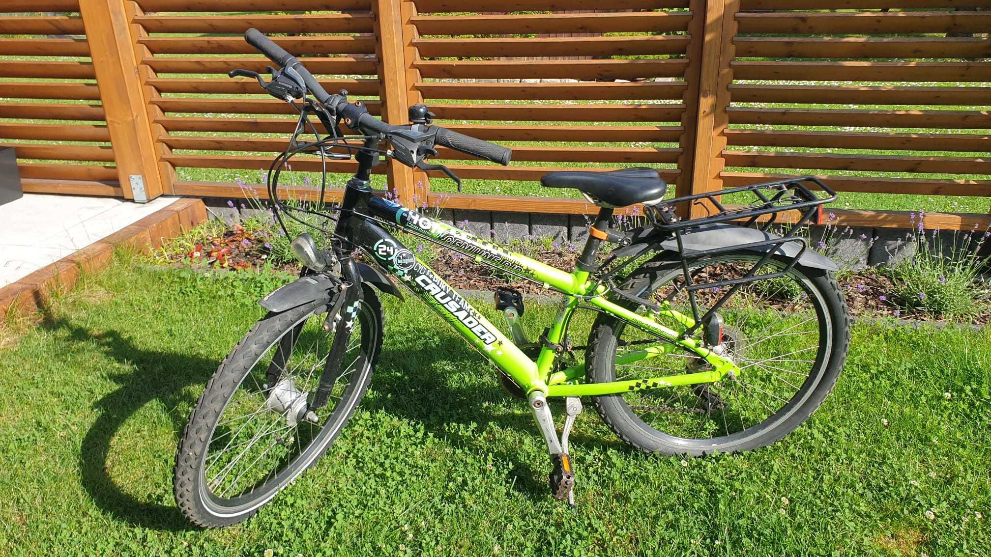 Rower Crusader Alu PUKY, koła 24", na ok 9-12lat - dynamo w piaście