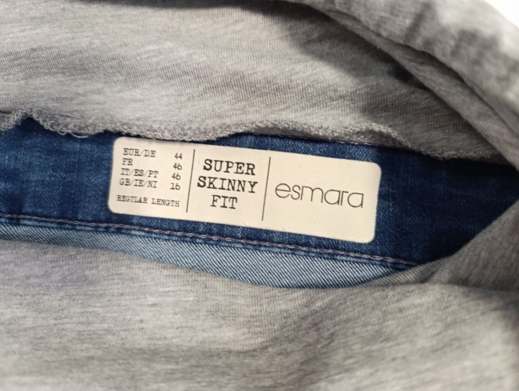 Jeansy ciążowe niebieskie super skinny fit Lidl Esmara 42