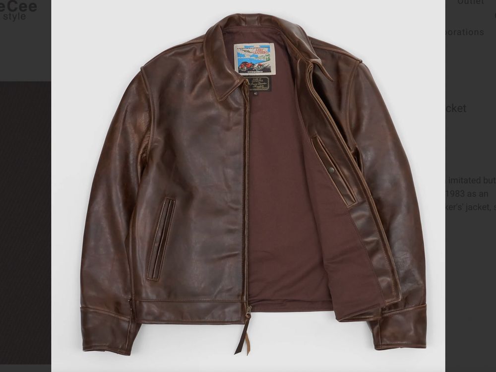 Куртка кожаная мужская Aero Leather Horsehide. Шотландия.