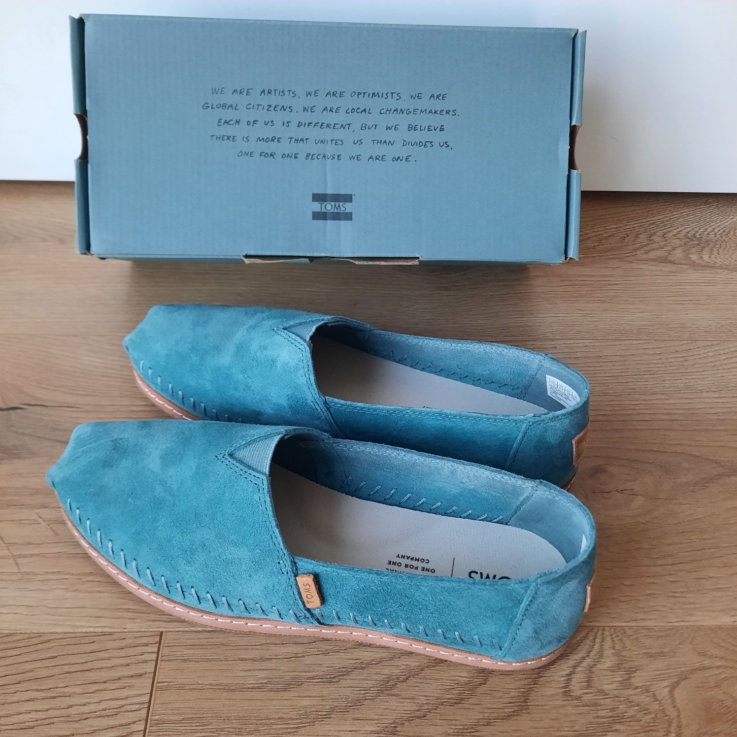 Toms buty skóra zamsz morskie nowe!