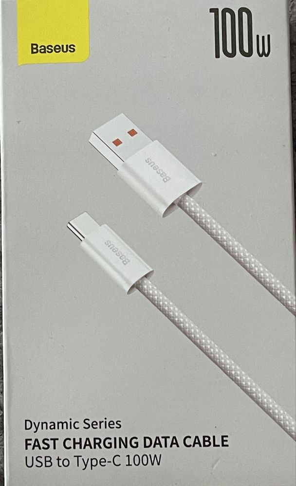 Кабель Baseus Dynamic USB - Type-C 100W 20V 5A 2метра Белый