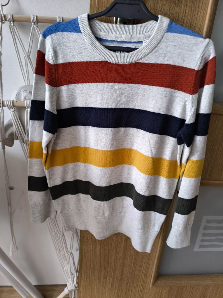 elegancki sweter dla chłopca w paski c&a 122 100% bawełna