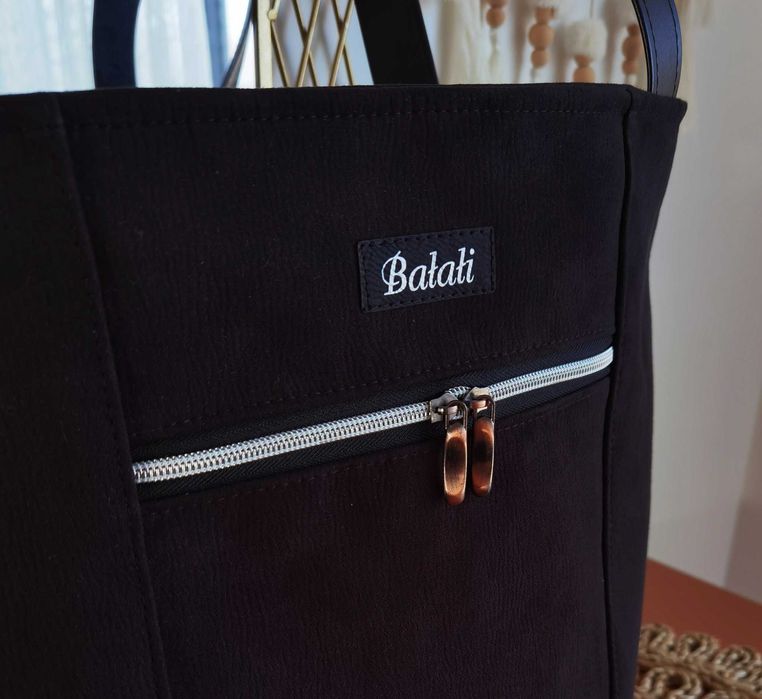 Torebka duża z zamszu