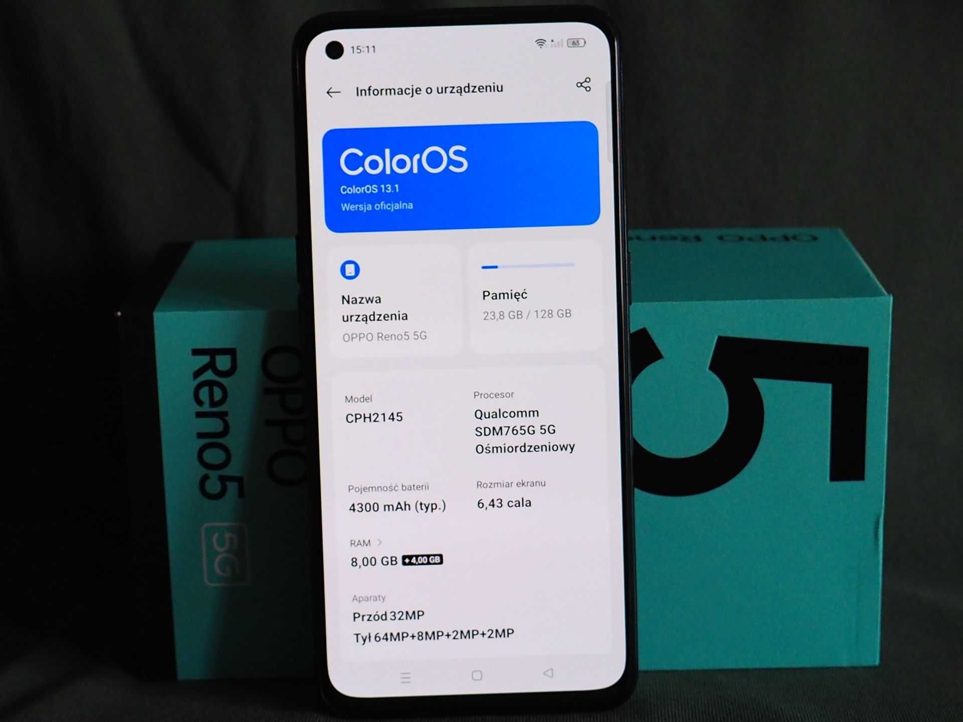 Smartfon OPPO Reno5 5G, 8/128Gb.