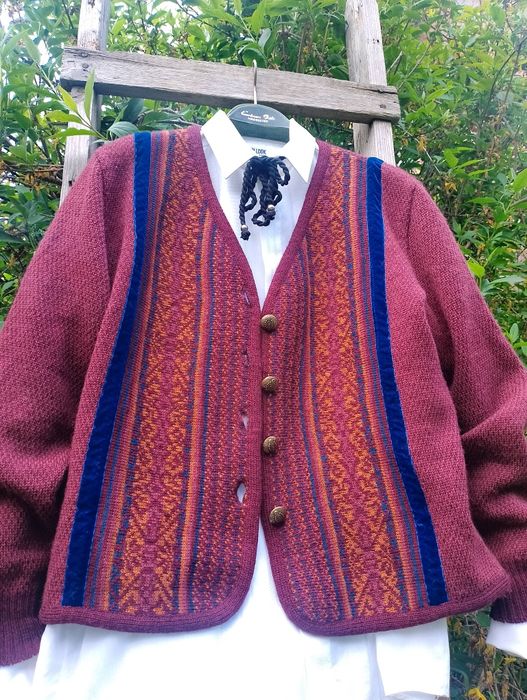 Sweter kardigan Vintage wełna 100%