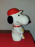 Cães Boxer Snoopy mealheiro de louça antigo