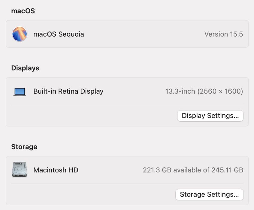 MacBook Pro 13 2020 M1 16Gb 256Gb Space 90%