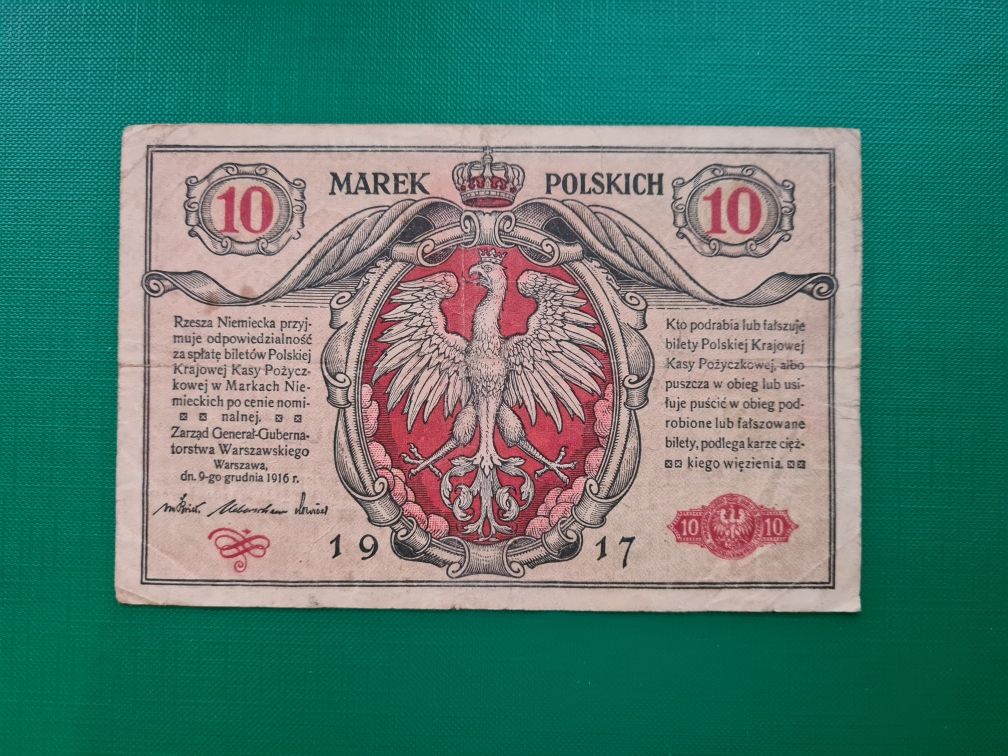 Sprzedam banknot 10 Marek Polskich 1916r, okazja