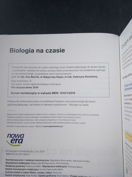 Biologia na czasie 1 zakres rozszerzony