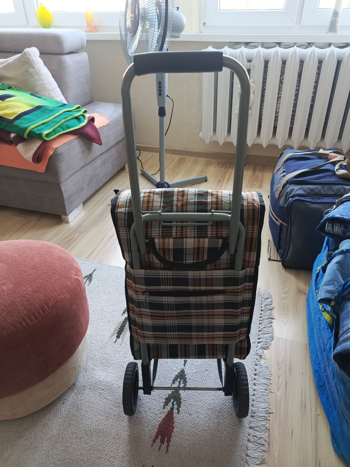 Mobilny torbo-wózek dla seniorów/składany/regulowany/przeciwdeszczowy