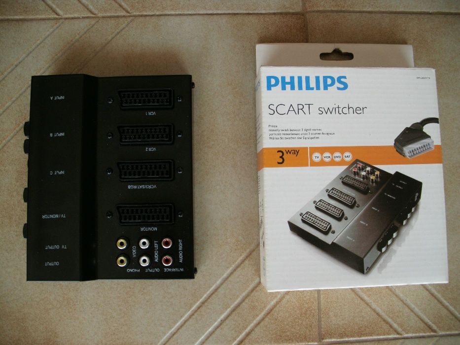 Caixa Scart com switcher com botão ON OF