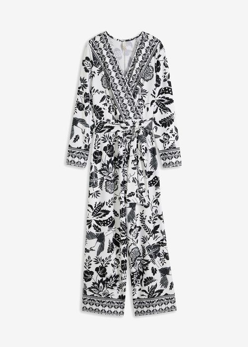 B.P.C kombinezon biały w czarne wzory 36/38.