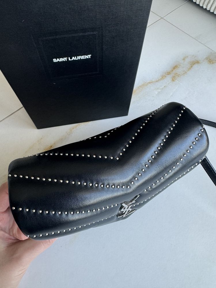 Oryginalna Pouch Bag Mono czarna torebka skórzana srebrne Logo + pasek
