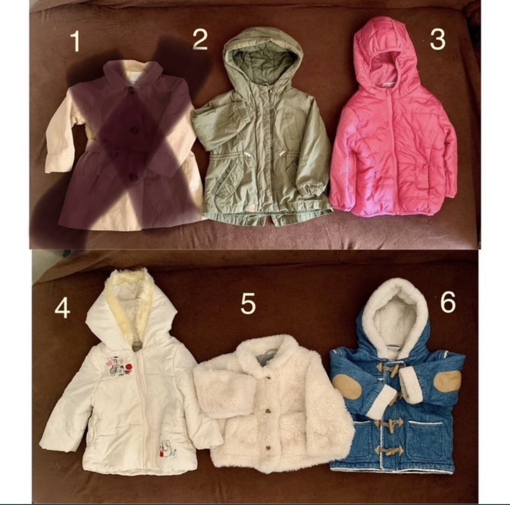 Одяг на дівчинку:парка, куртка, шубка, весна-осінь, р. 74,80,92