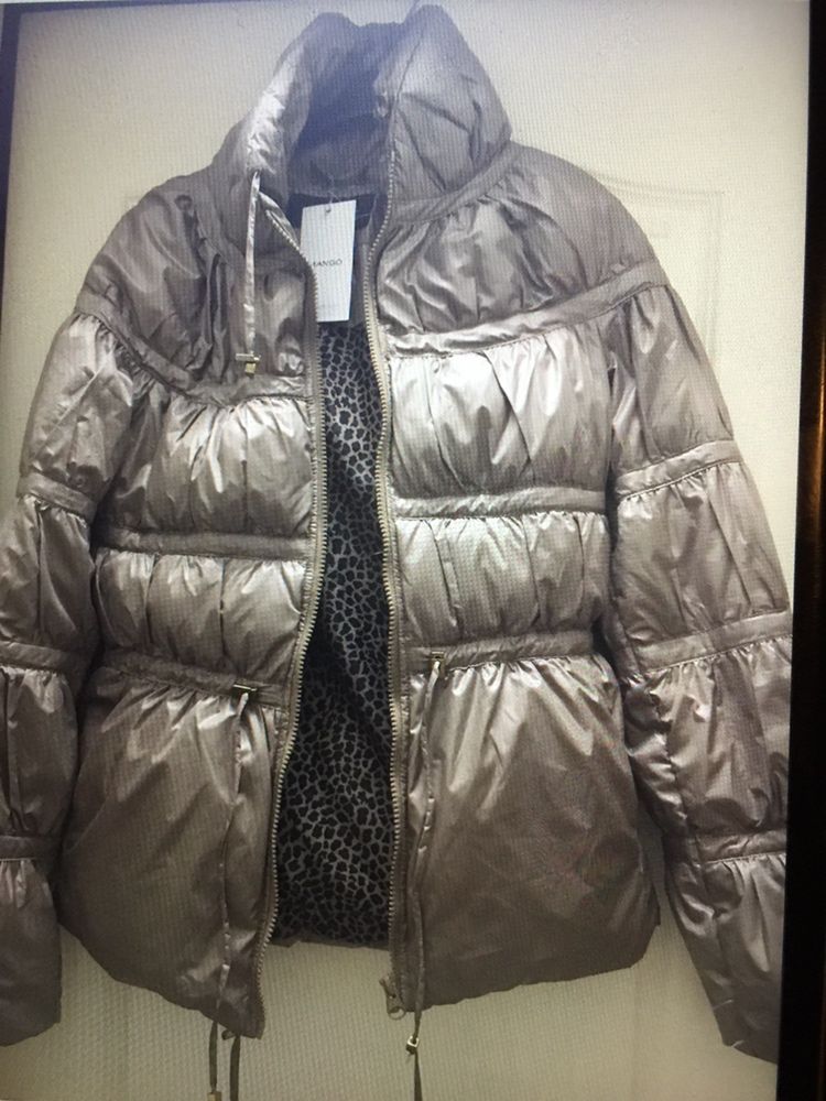 Новая Женская куртка пуховик, MANGO, размер xs, пиджак в клетку