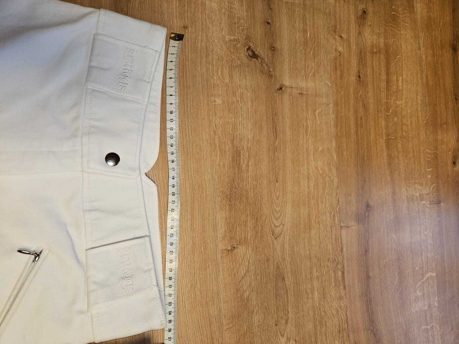 Białe bryczesy pełny lej, 36, S