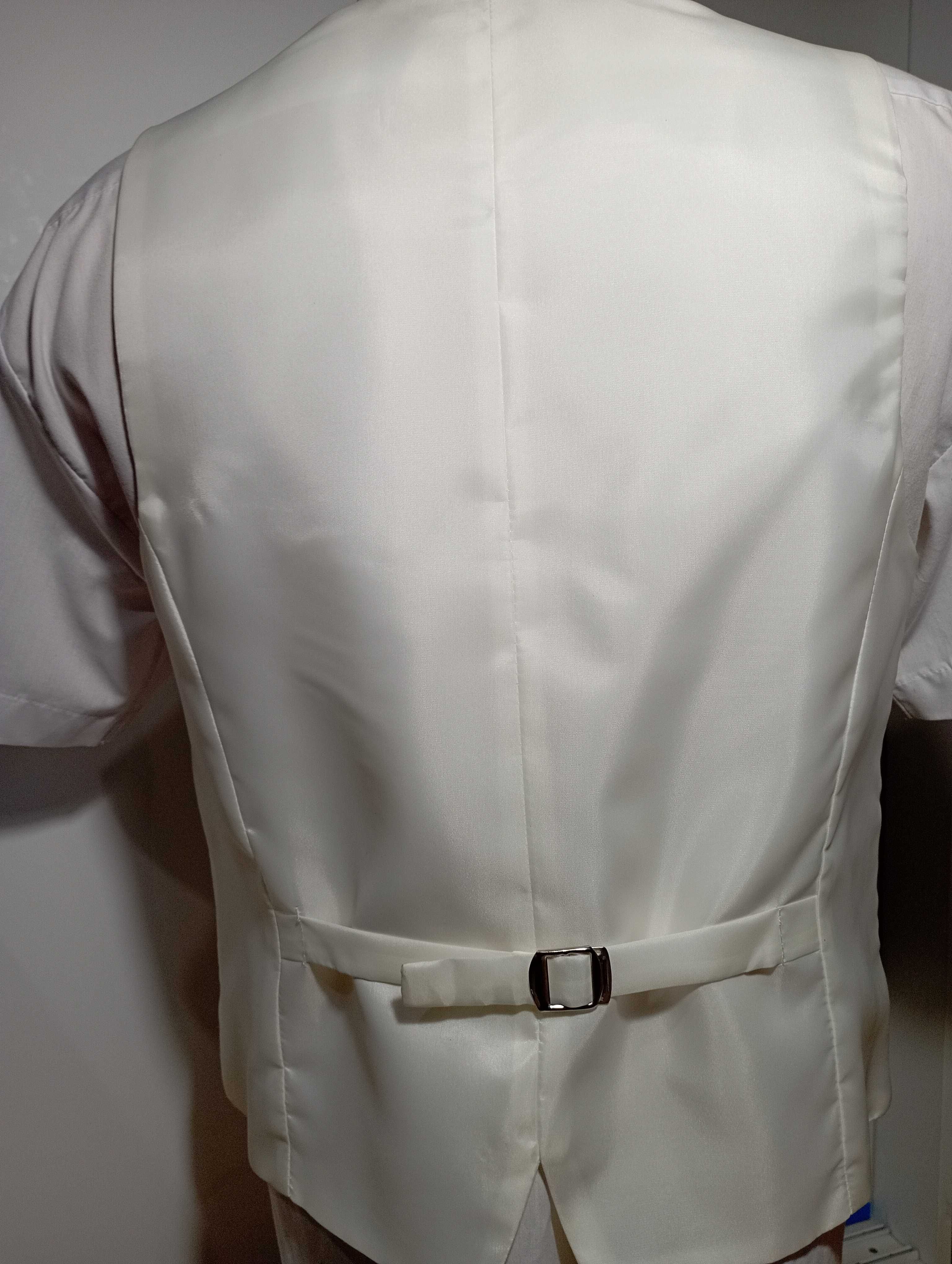 -30% Elegancka kamizelka r.48 Ekri, Szampan, Ecru Krawat/wypustka