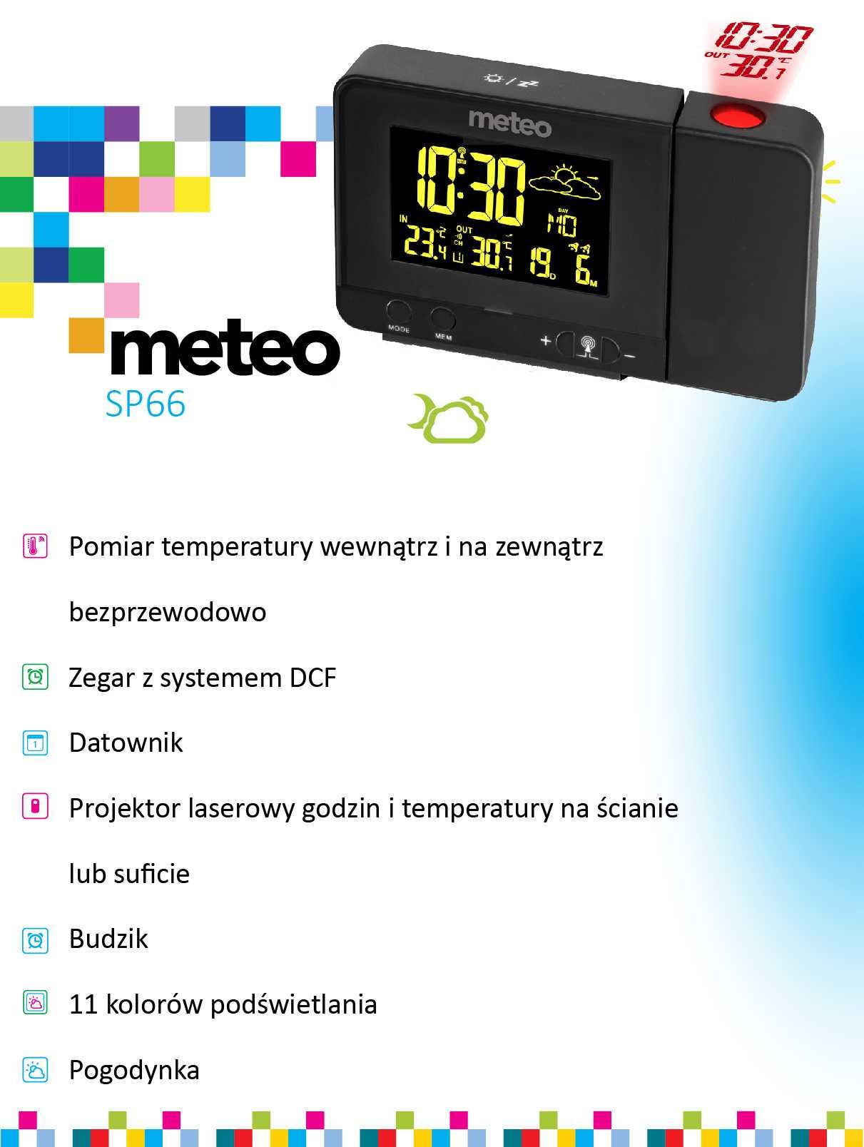 Stacja pogodowa Meteo SP66 - czujka, zasilacz, projektor - OUTLET