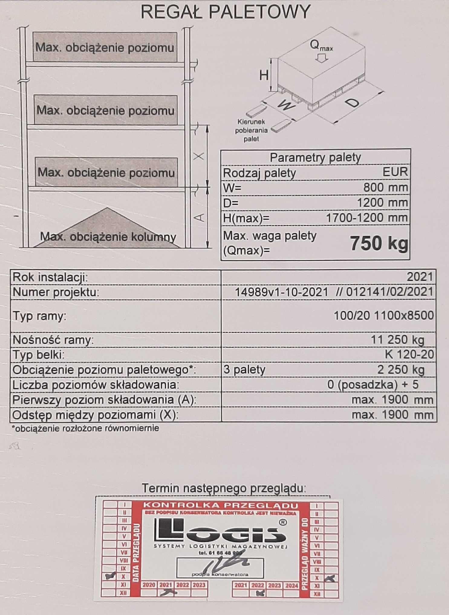 Regały magazynowe wysokiego składowania paletowe