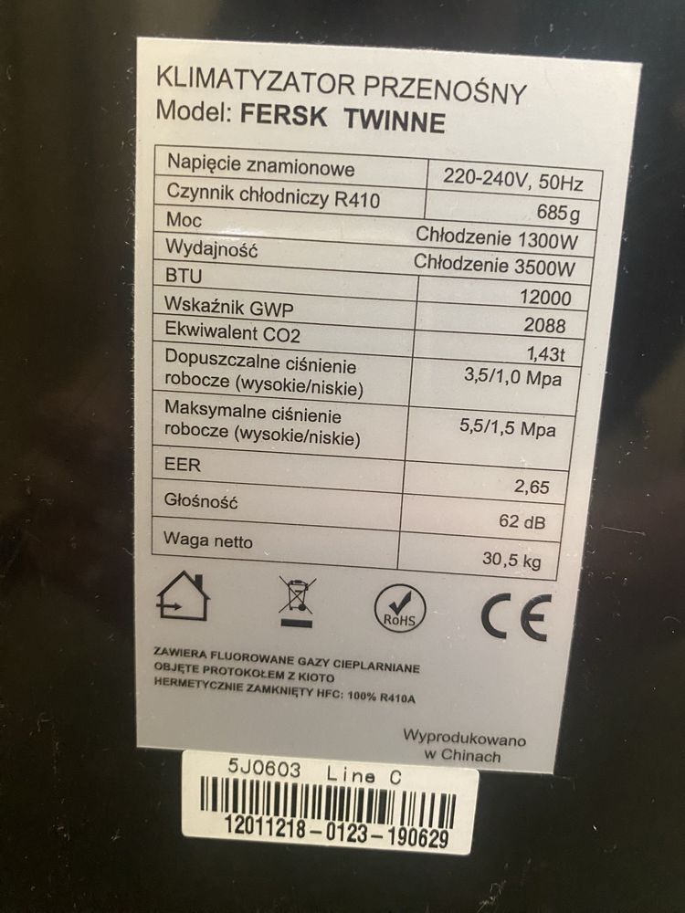 Klimatyzator przenośny Fersk Twinne