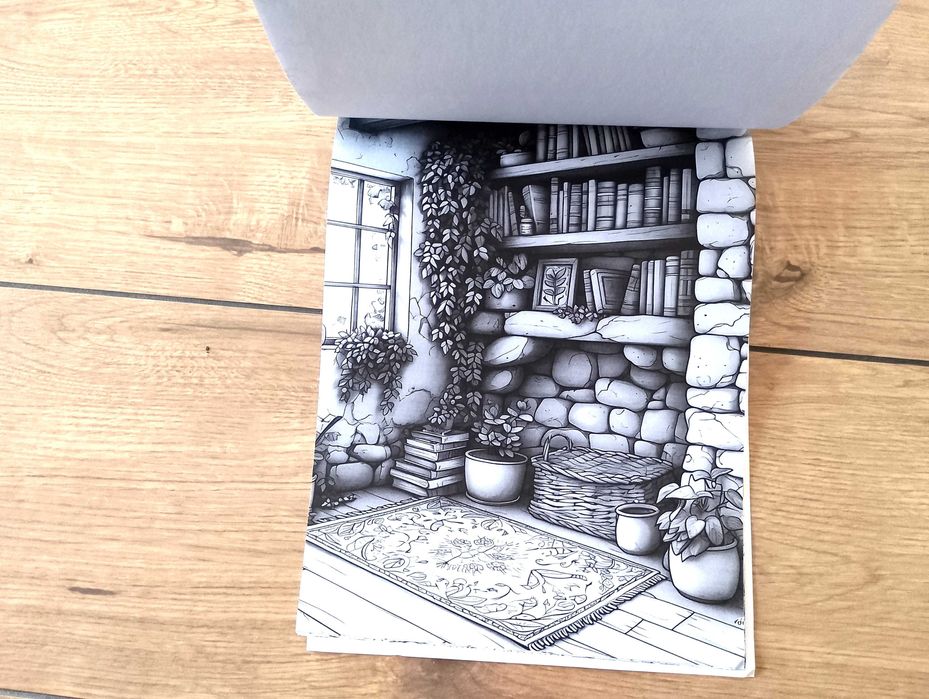 Cozy Corner, Przytulny kącik, kolorowanki dla dzieci i dorosłych.