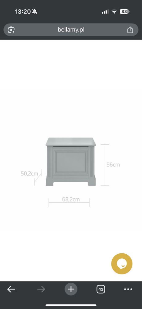 Zestaw mebli bellamy Inws gray szafa komoda skrzynia