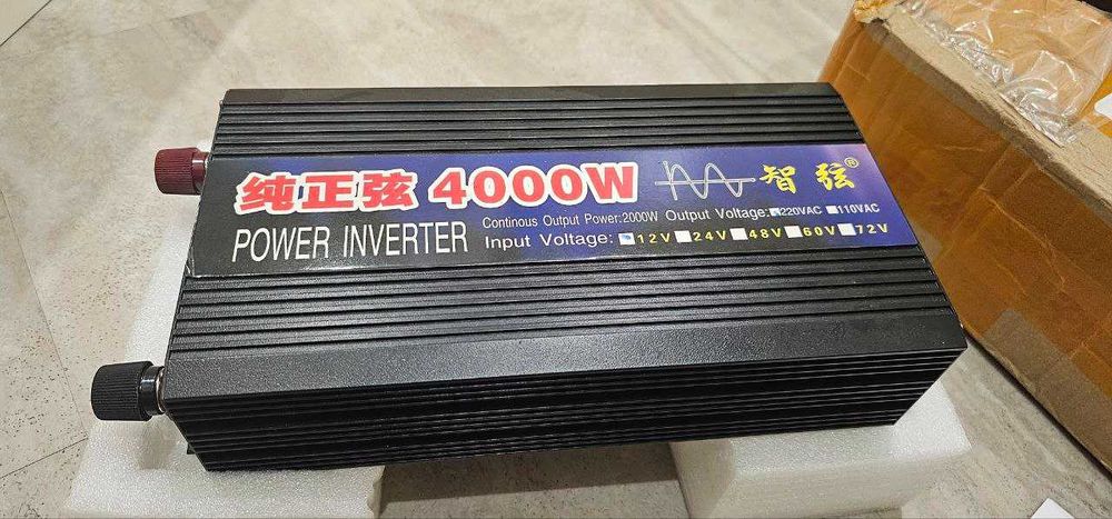 Інвертор з 12V на 220V на 4000w. Чистий синус