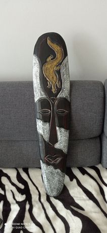Duza drewniana afrykanska maska obraz