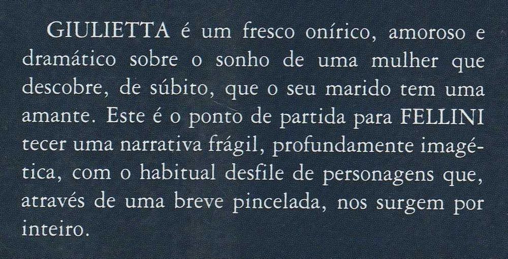 Livro Giulietta (tradução portuguesa) de Federico Fellini [Portes Inc]