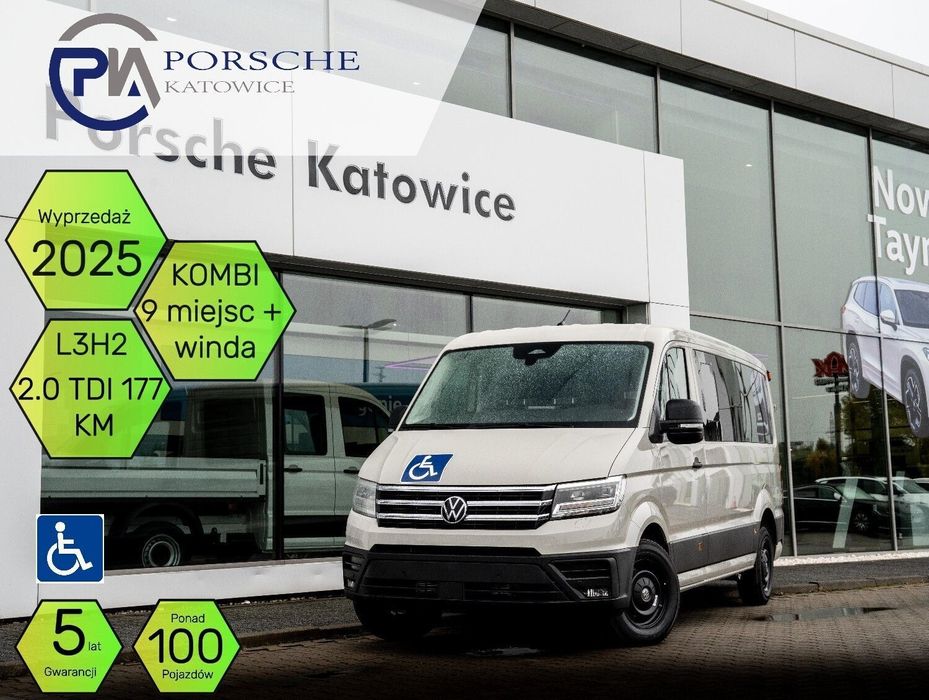 Volkswagen Crafter 2.0 TDI L3H2 177 KM 8-automat  Kombi 9 miejsc 8-Automat FWD 2025 ponad 100 pojazdów PLAC WINDA
