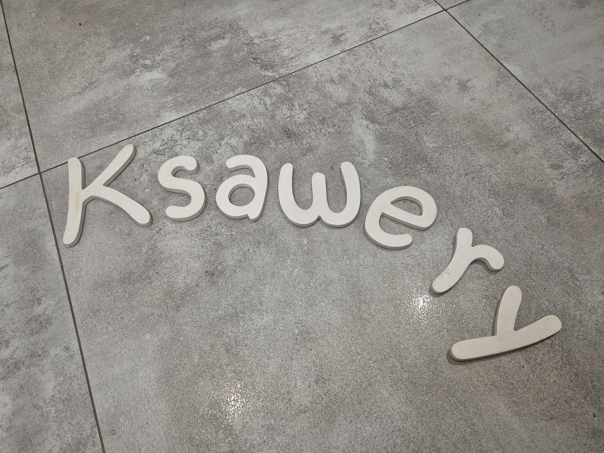 Litery imię dziecka 3d Ksawery drewniane litery element dekoracji