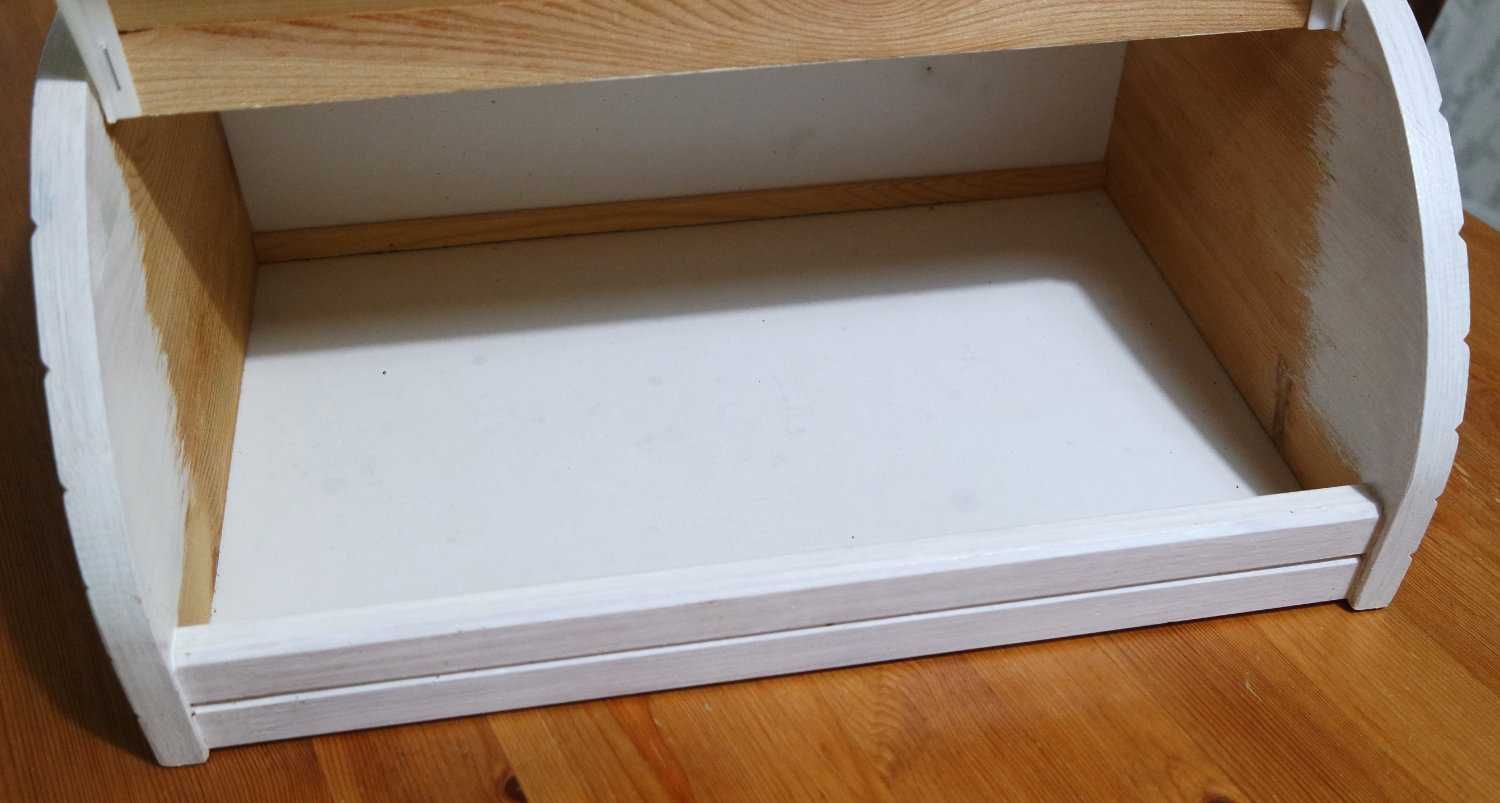 Chlebak ikea drewniany biały malowany