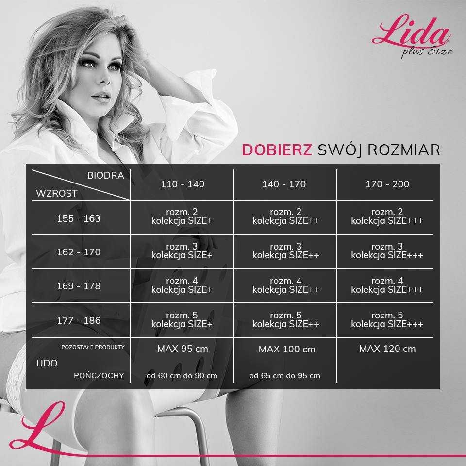 Rajstopy Lida Plus Size , 20den , Czarne , 2XXL , biodra do 170cm