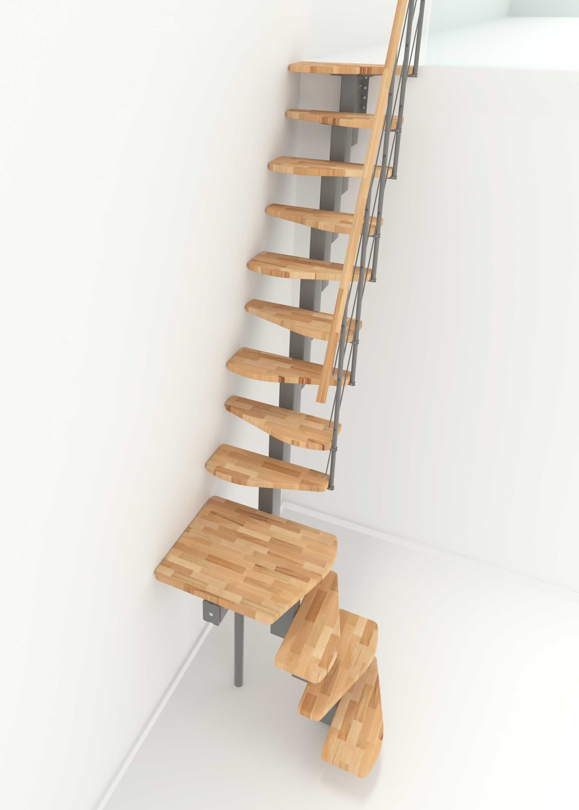 Solidne Mini Schody modułowe Quadro/ Szare/zabiegowe