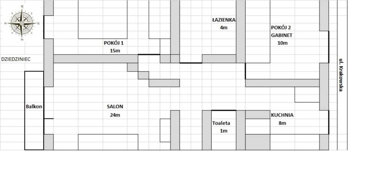 Wynajem, 3 pokoje, umeblowane Poznań,Centrum/Stare Miasto,ul.Krakowska