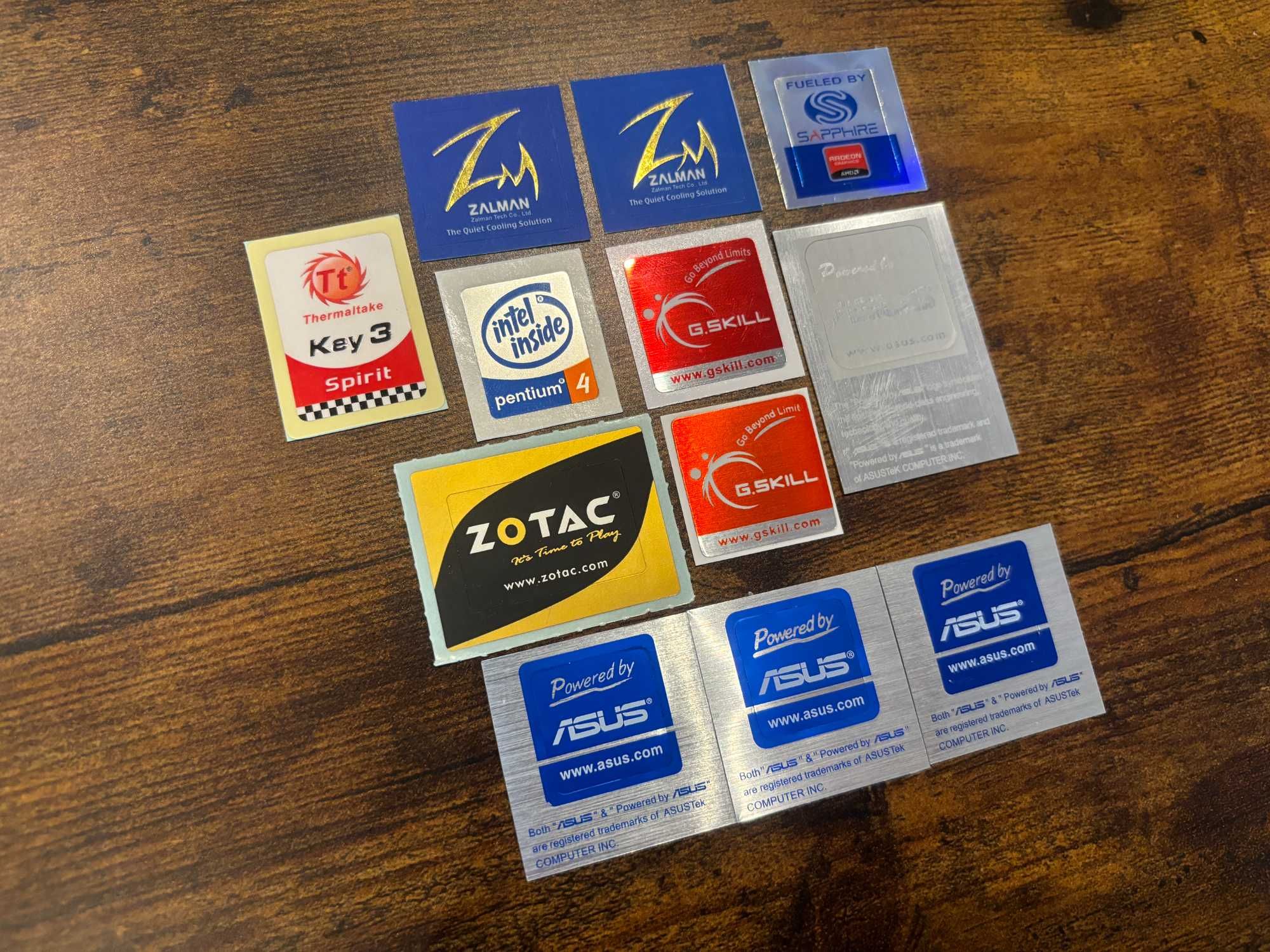 Наклейки Intel Pentium 4, Asus, Zalman, G.Skill, Zotac, TT (новые)