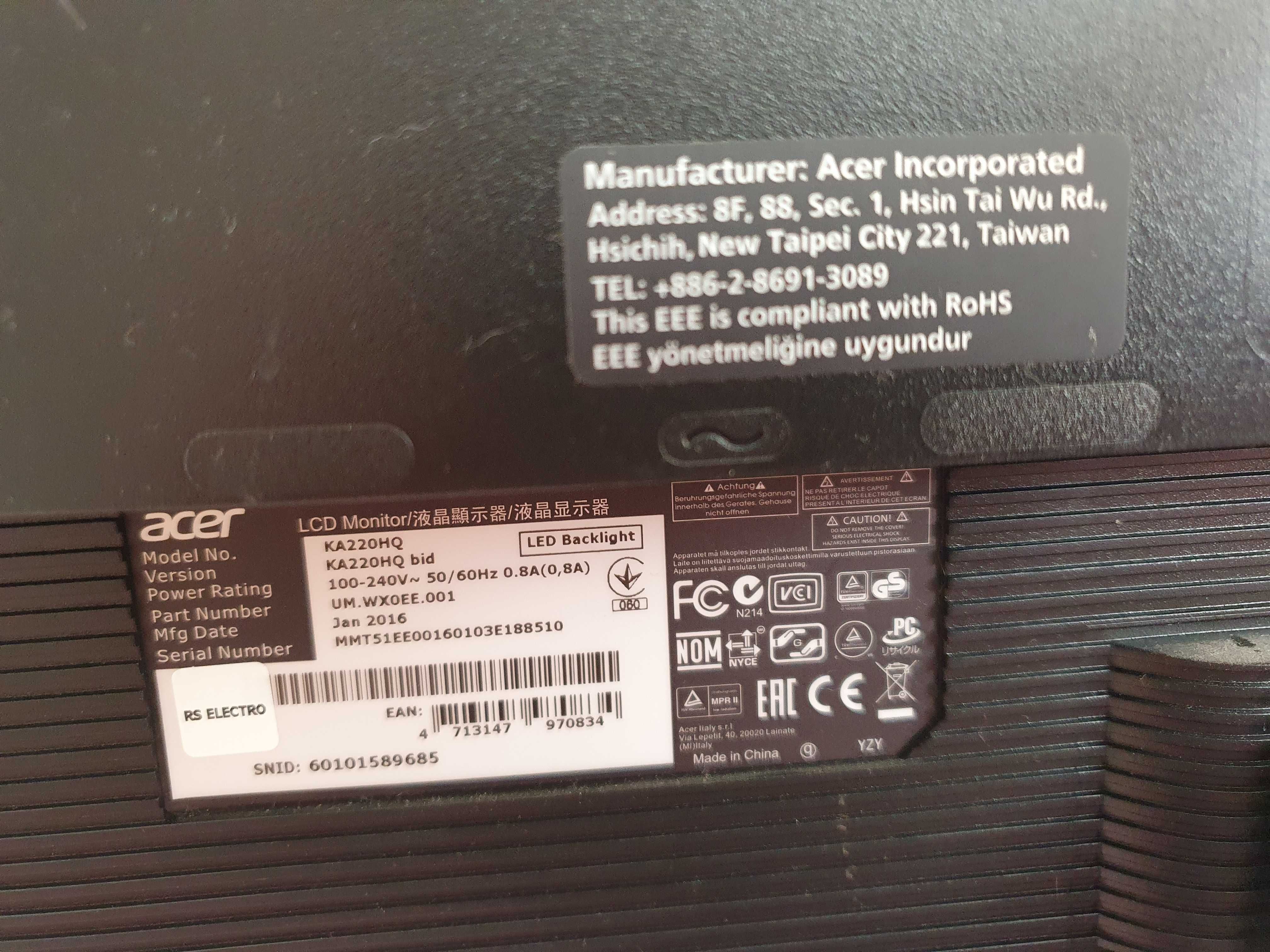monitor do komputera ACER 21 cali