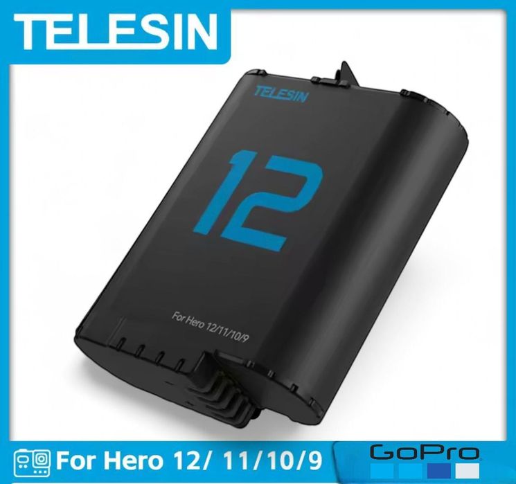 Аккумулятор Telesin для екшн камер GoPro 9/10/11/12 Батарея для GoPro