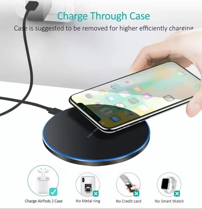 Быстрая беспроводная зарядка.Швидка бездротова зарядка Iphone/Andr