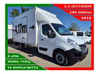 Renault Master Kontener 8 ePAL *59999zł NETTO* 2,3dCi/165KM bez AdBlue  Klimatyzacja, Airbag kierowcy, Grzany fotel, Winda ZEPRO 750kg