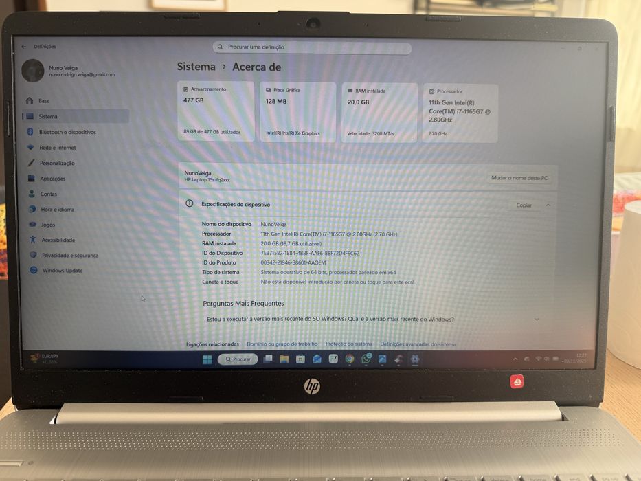 Portatil HP i7 excelente