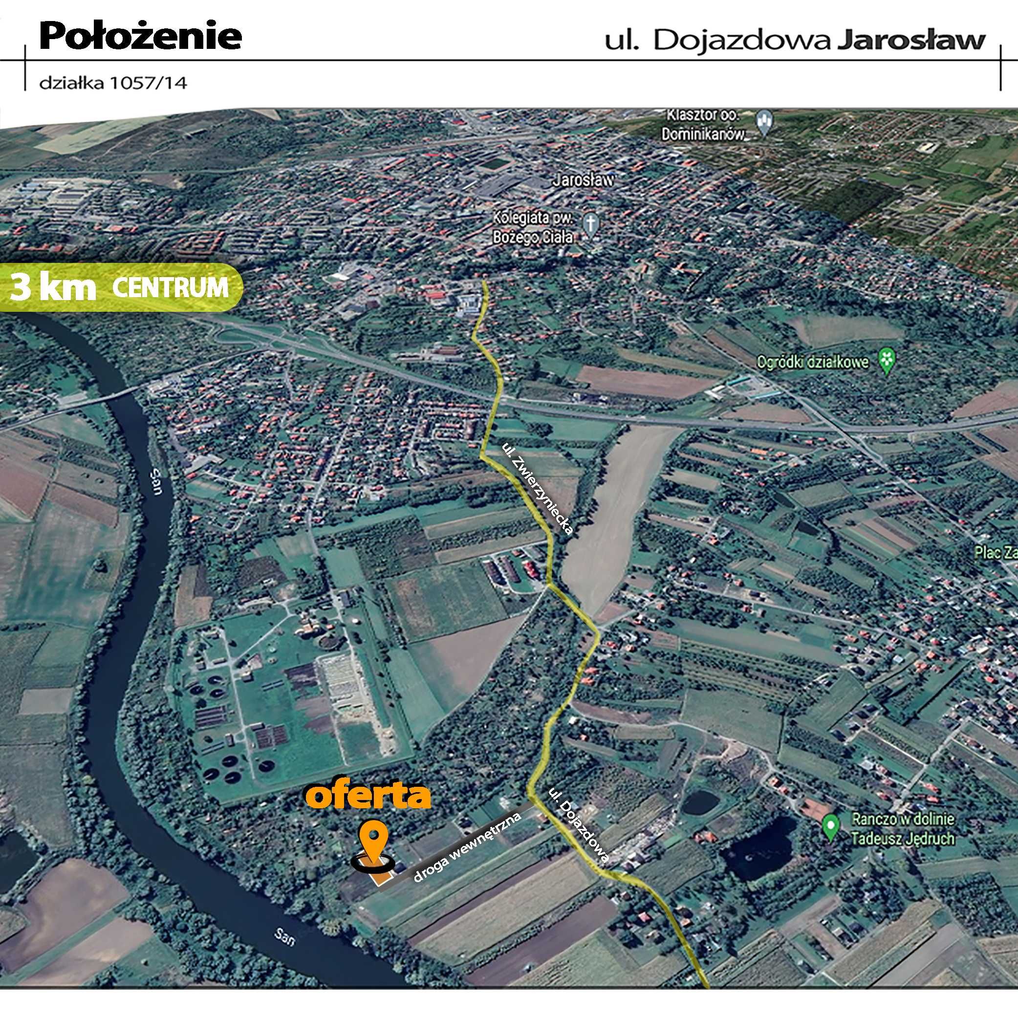 Do sprzedania działka nad Sanem z płytą fundamentową ul. Dojazdowa