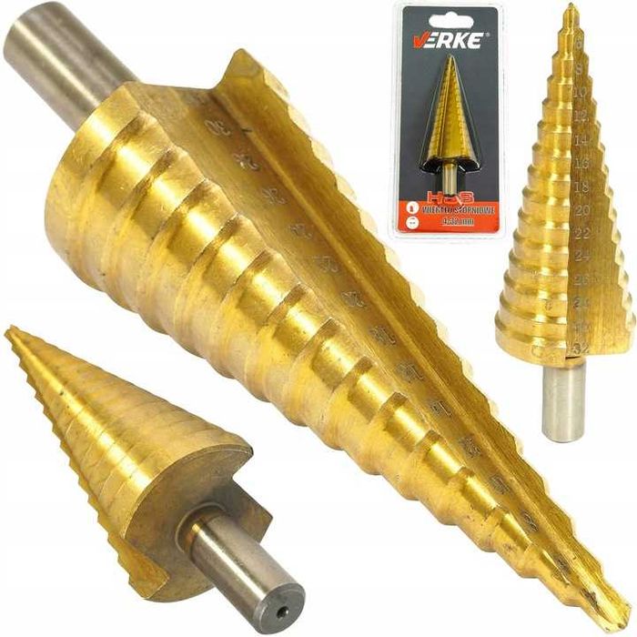 Wiertło Stopniowe Stożkowe Spiralne Do Metalu 4-32mm 2szt